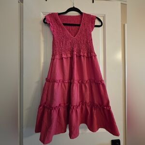 Elegant Pink Sleeveless Mini Dress